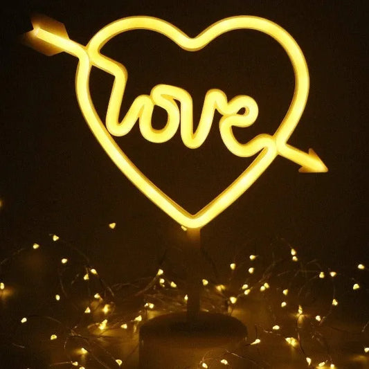 Heart love neon lamp