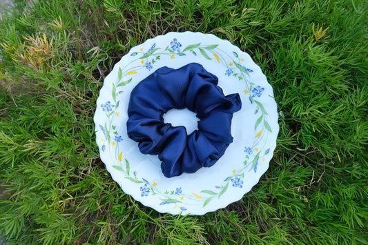 Royal Blue Satin Scrunchie