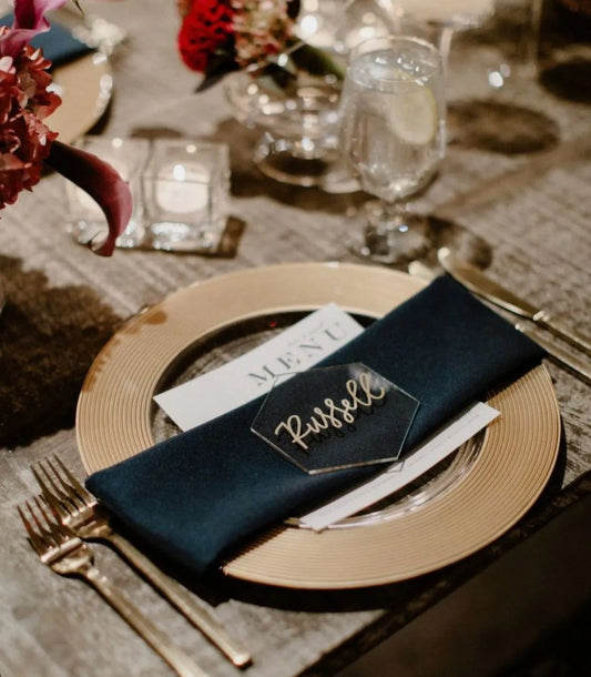 Mdf Name Napkin Charm Golden