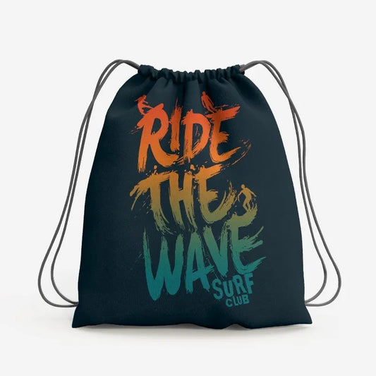 Ride The Wave Drawstring Bag