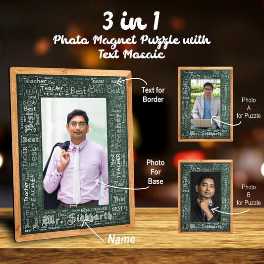3 in 1 Photo Magnet Puzzle With Name
