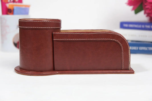 Brown Leather Pen stand
