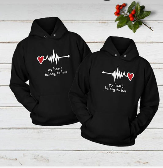 Heartbeat couples hoodie