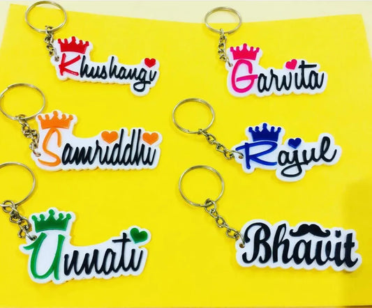 Double Layer Name Keychain