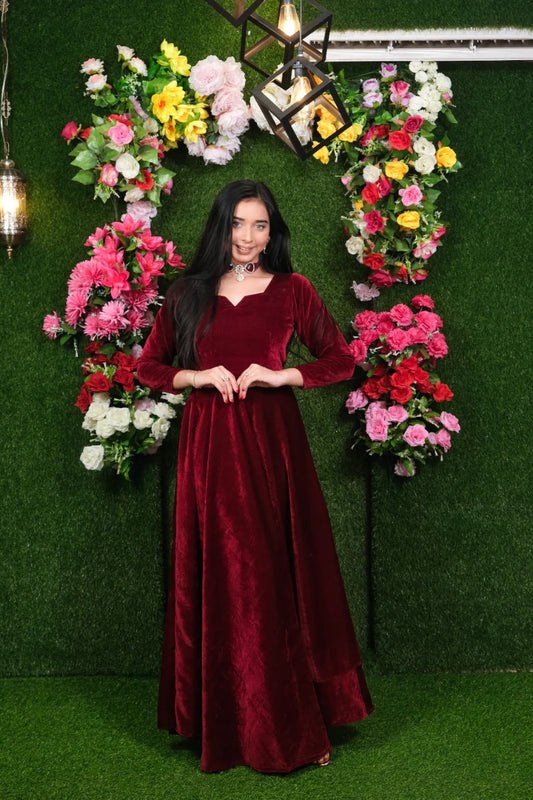 Red Velvet Enve Gown