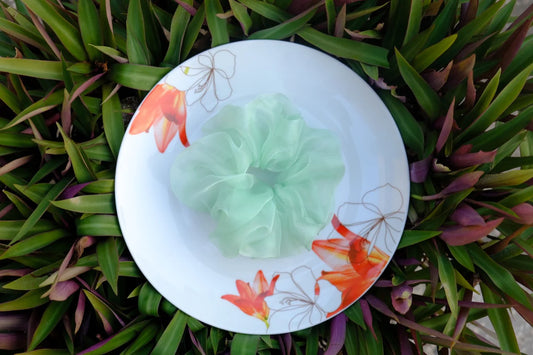 Sea Green Organza scrunchie