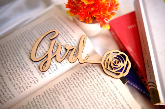 Personalised Floral Wooden Bookmark 08