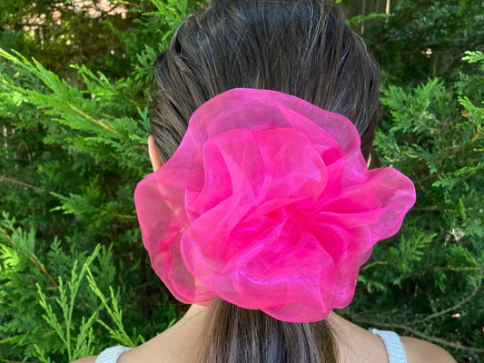 Pink Organza Cloud Scrunchie