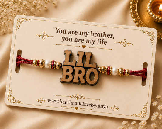 Lil Bro Premium Wooden Rakhi