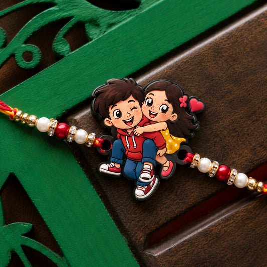 Cute Brother Sister Acrylic Rakhi