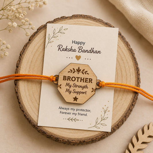 Brother My Strength Wooden Rakhi