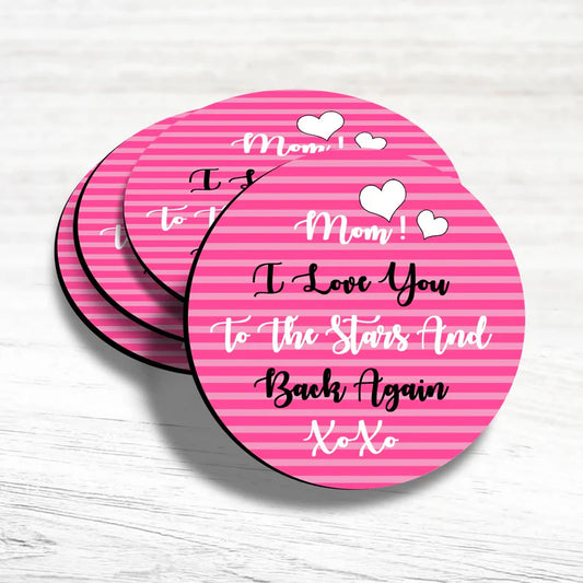 Customized Mom I Love You Coasters - Set Of 4