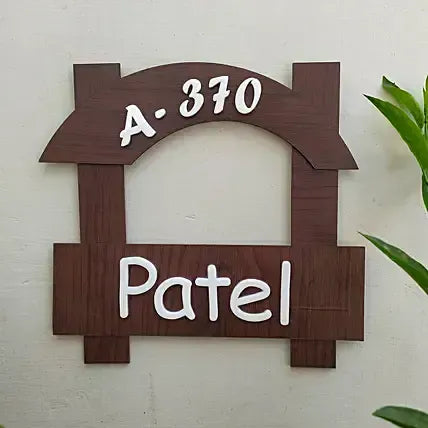 Wooden house name plate