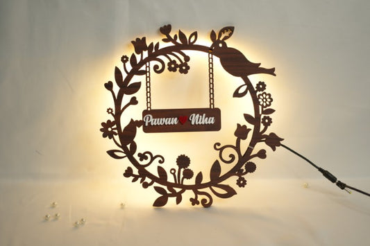 Customised Couple Fire Ring Lamp