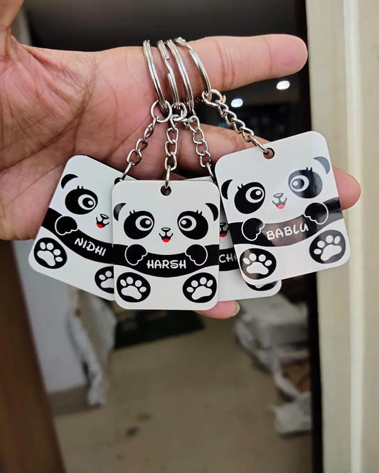 Panda Name Keychain