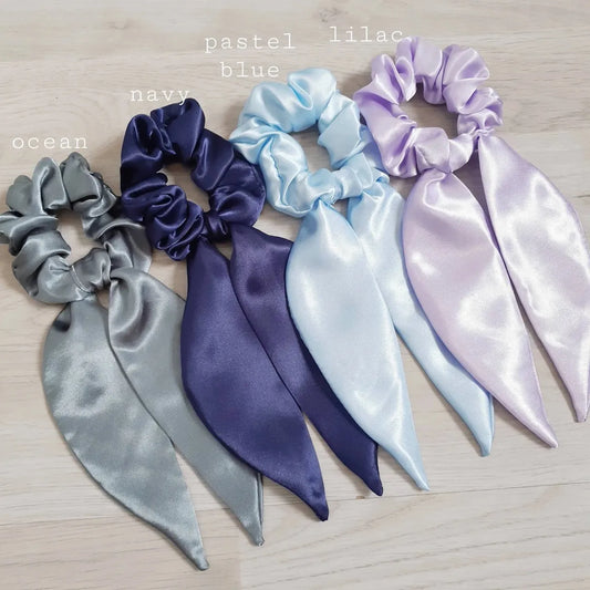 Black Currant Satin Scrunchies Combo