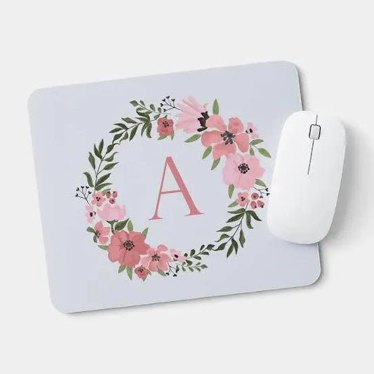Floral Style initials Mouse Pad