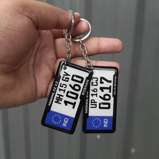 Gel Number Plate keychain