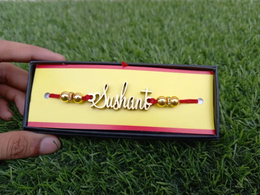 Golden Name Rakhi