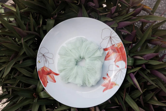 Mint Green Mesh Scrunchie