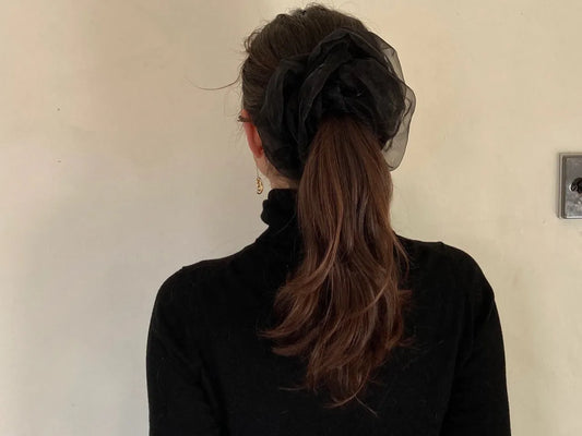 Black Organza Cloud Scrunchie