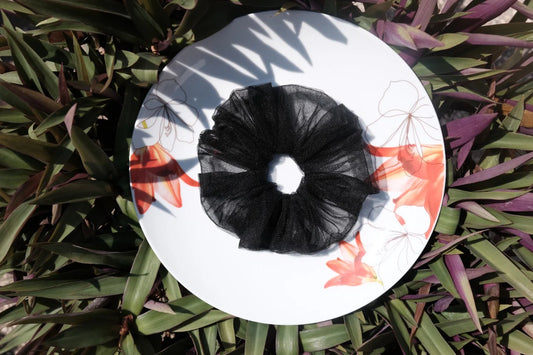 Black Mesh Scrunchie