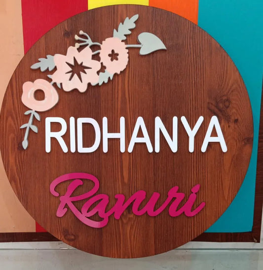 Floral name plate 101