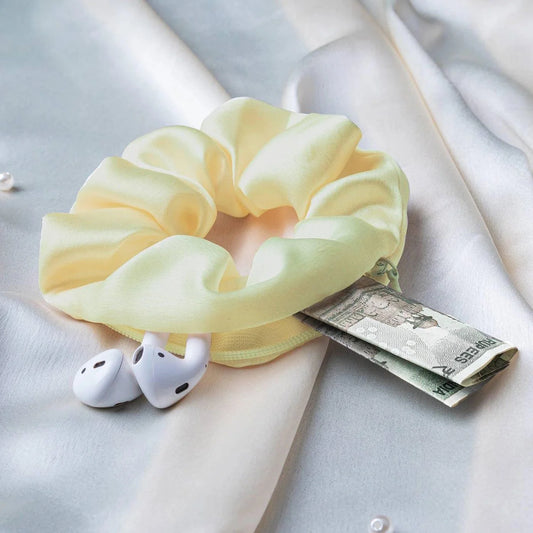 Lime Yellow Pocket Scrunchie
