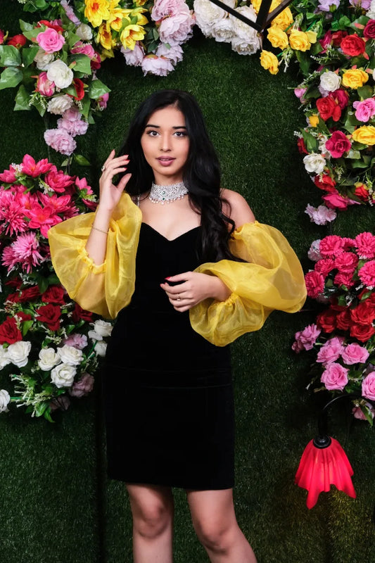 Organza Detachable Yellow Sleeve