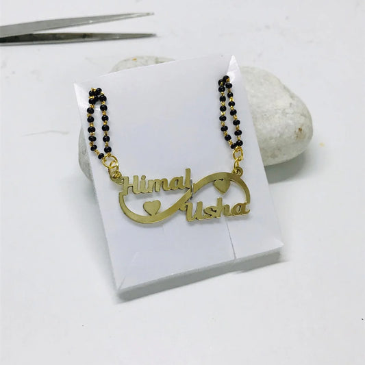 infinity heart double name mangalsutra
