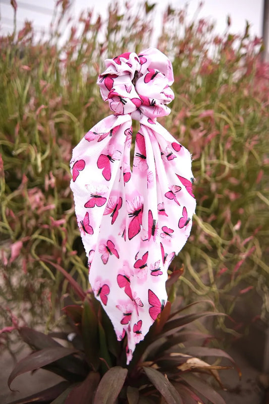 Pink Butterfly Tail Scrunchie