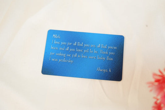 Wallet card message 106