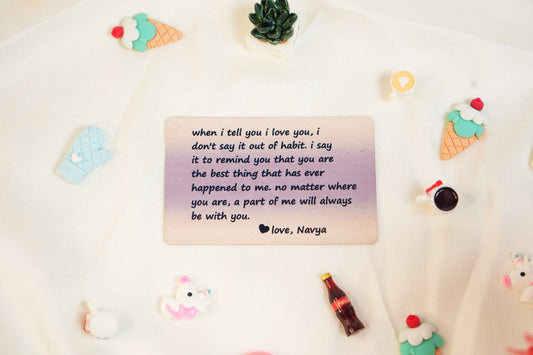 Wallet card message 109