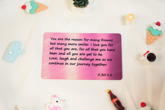 Wallet card message 114