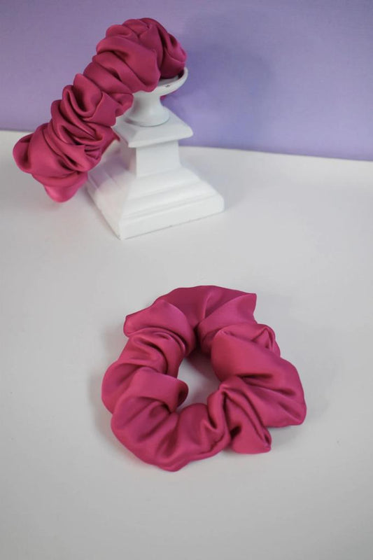 Magenta Pink Hairband and Scrunchies Combo