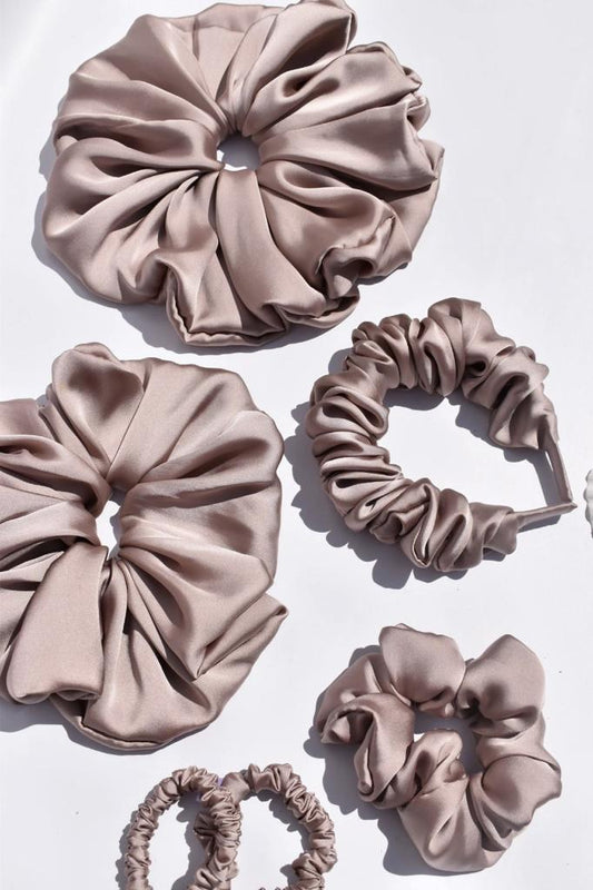 Fossil Grey Family scrunchies Combo