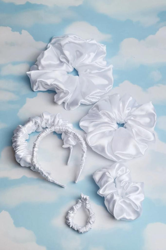 White Family Combo Scrunchies