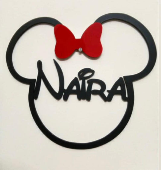 Wooden Mickey Name Plate 101
