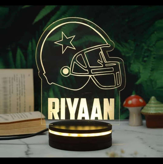Personalised Baseball Helmet 3D Lamp