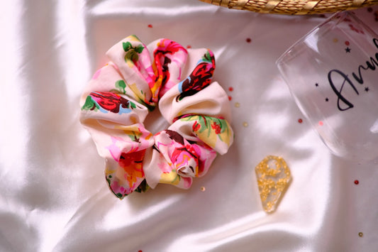 Carnation Print Scrunchie