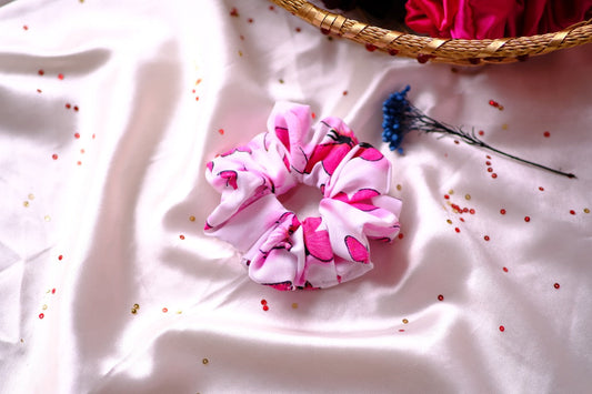 Pink Butterfly Print Scrunchie