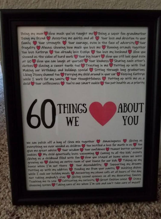 60 Things Frame