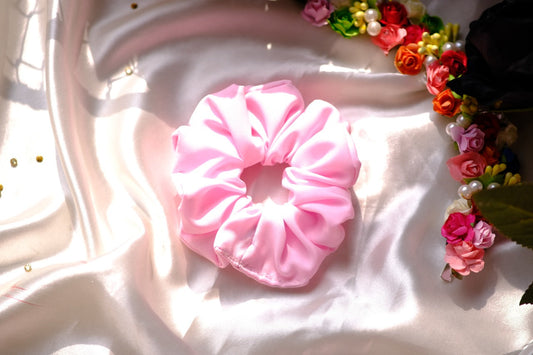Light Pink Crape Scrunchie