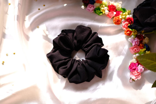 Black Crape Scrunchie