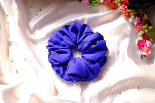 Royal Blue Crape Scrunchie