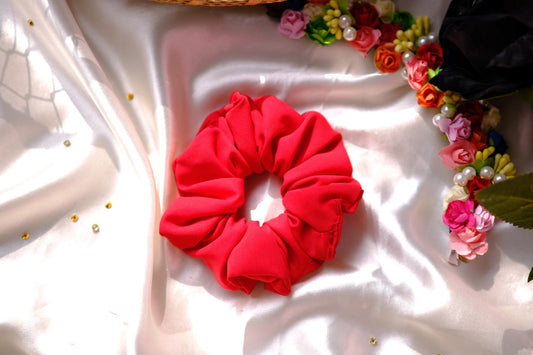 Red Crape Scrunchie