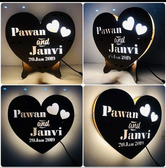 Heart Style Name Lamp