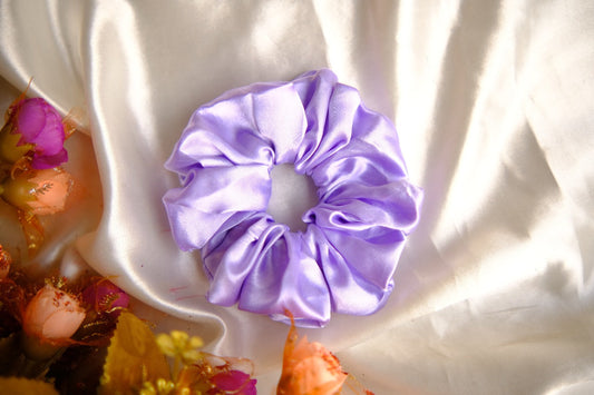 Indigo Satin Scrunchie