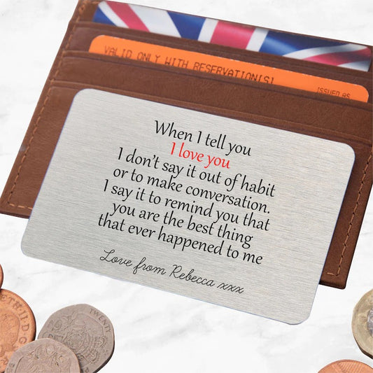 Personalised Wallet Message Card
