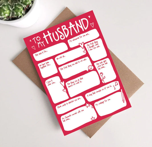 Husband Valentine's Day Wedding Anniversary Card